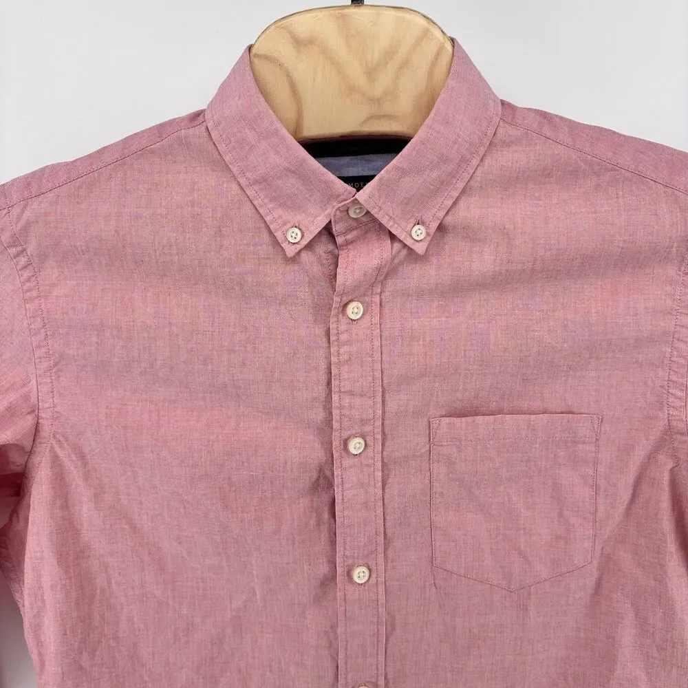 Banana Republic Men's M Pink Camden Fit 100% Cotton Button Up Shirt